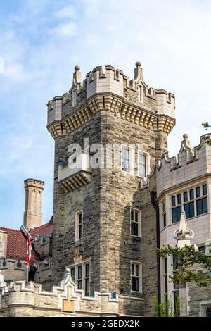 Außenwände Architektur der Casa Loma. Casa Loma ist eine neugotische Architektur Burg, die eine wichtige Touristenattraktion in der Stadt Toronto ist Stockfoto