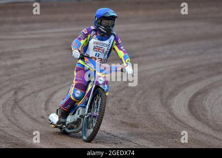 Manchester, Großbritannien. August 2021. MANCHESTER, GROSSBRITANNIEN. 16. AUGUST Rory Schlein während des Sports versichern British Speedway Finals im National Speedway Stadium, Manchester am Montag, 16. August 2021. (Kredit: Eddie Garvey | MI Nachrichten) Kredit: MI Nachrichten & Sport /Alamy Live Nachrichten Stockfoto