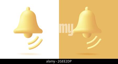 3d-Ikone Illustration einer Schule nell klingelt, weihnachtsglocke Stock Vektor