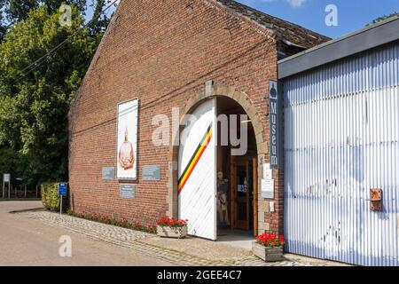 1. Weltkrieg Museum Schlacht der Silberhelme / Schlacke der Zilveren Helmen über den letzten großen Kavallerieanschlag der deutschen Armee in Halen, Limburg, Belgien Stockfoto