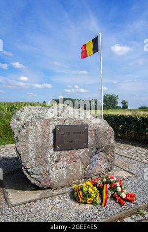 Fahrradinfanterie / Cyclisten / Radsportdenkmal zur Schlacht der Silberhelme / Schlacke der Zilveren Helmen, Halen, Limburg, Belgien Stockfoto