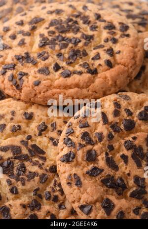 Close up Portrait of chocolate Chip Cookies Hintergrund Stockfoto