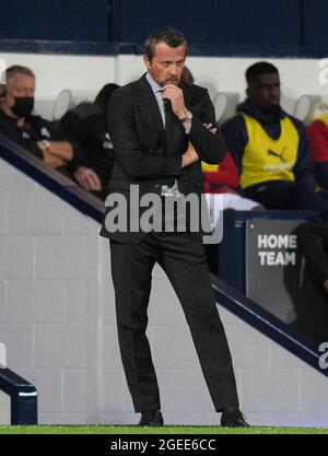 West Bromwich, Großbritannien. August 2021. Sheffield United-Managerin Slavisa Jokanovic beim Sky Bet Championship-Spiel zwischen West Bromwich Albion und Sheffield United am 18. August 2021 bei den Hawthorns, West Bromwich, England. Foto von Andy Rowland. Quelle: Prime Media Images/Alamy Live News Stockfoto