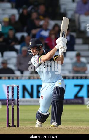 NOTTINGHAM, GROSSBRITANNIEN. 19. AUGUST während des Royal London One Day Cup Spiels zwischen Glamorgan County Cricket Club und Durham County Cricket Club in Trent Bridge, Nottingham am Donnerstag, 19. August 2021. (Kredit: Will Matthews | MI News) Kredit: MI News & Sport /Alamy Live News Stockfoto