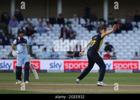 NOTTINGHAM, GROSSBRITANNIEN. 19. AUGUST während des Royal London One Day Cup Spiels zwischen Glamorgan County Cricket Club und Durham County Cricket Club in Trent Bridge, Nottingham am Donnerstag, 19. August 2021. (Kredit: Will Matthews | MI News) Kredit: MI News & Sport /Alamy Live News Stockfoto