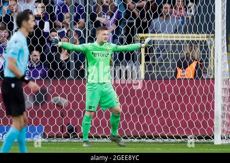 Brüssel, Belgien. August 2021. BRÜSSEL, BELGIEN - 19. AUGUST: Markus Schubert von Vitesse während des Play-off der UEFA Europa Conference League ein Spiel zwischen RSC Anderlecht und Vitesse im Lotto Park am 19. August 2021 in Brüssel, Belgien (Foto von Broer van den Boom/Orange Picics) Credit: Orange Pics BV/Alamy Live News Stockfoto