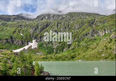 Margaritze, Talwanne, Margaritzenstausee, See, Stausee, Freiwandeck, Freiwandkopf, Pasterze, höchster Berg Österreichs, Glocknergruppe, Möll, Möllsper Stockfoto