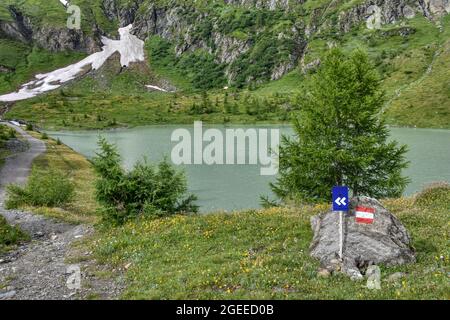 Margaritze, Talwanne, Margaritzenstausee, See, Stausee, Freiwandeck, Freiwandkopf, Pasterze, höchster Berg Österreichs, Glocknergruppe, Möll, Möllsper Stockfoto