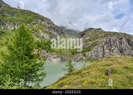 Margaritze, Talwanne, Margaritzenstausee, See, Stausee, Freiwandeck, Freiwandkopf, Pasterze, höchster Berg Österreichs, Glocknergruppe, Möll, Möllsper Stockfoto