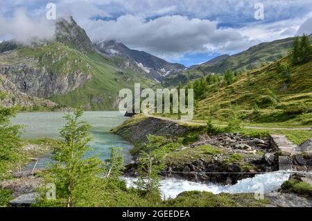 Margaritze, Talwanne, Margaritzenstausee, See, Stausee, Freiwandeck, Freiwandkopf, Pasterze, höchster Berg Österreichs, Glocknergruppe, Möll, Möllsper Stockfoto