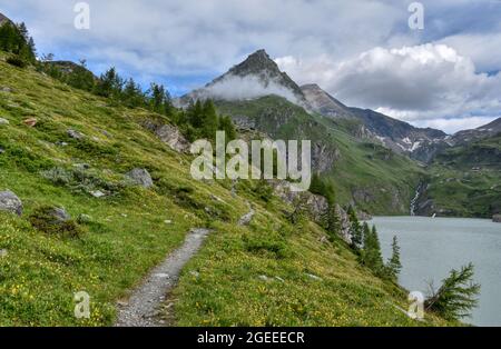 Margaritze, Talwanne, Margaritzenstausee, See, Stausee, Freiwandeck, Freiwandkopf, Pasterze, höchster Berg Österreichs, Glocknergruppe, Möll, Möllsper Stockfoto