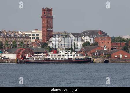 Die Mersey Ferries Royal Iris of the Mersey am Woodside Terminal in Birkenhead Stockfoto