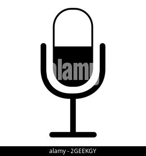 Icon Vector of Mic - Glyph Style - einfache Illustration. Bearbeitbare Kontur. Design-Vorlage Vektor.Umriss Stil Design.Vektor Grafik Illustration Stock Vektor