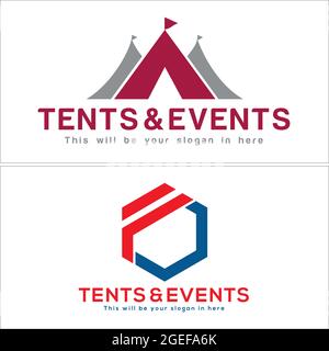 Design-Vektor für Camping-Zelte mit Logo Stock Vektor