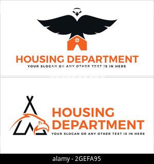 Haus und Adler Symbol Logo Design Gehäuse Abteilung Stock Vektor