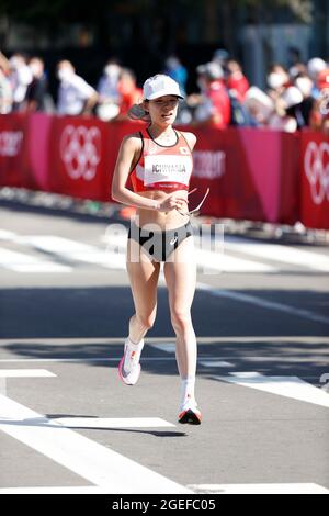 Sapporo, Japan. August 2021. Mao Ichiyama (JPN) Leichtathletik : Marathon der Frauen während der Olympischen Spiele in Tokio 2020 im Sapporo Odori Park in Sapporo, Japan . Quelle: AFLO SPORT/Alamy Live News Stockfoto