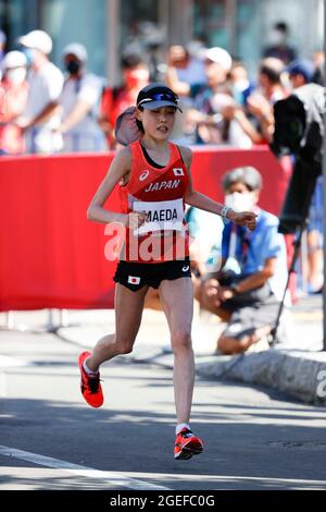 Sapporo, Japan. August 2021. Honami Maeda (JPN) Leichtathletik : Marathon der Frauen während der Olympischen Spiele 2020 in Tokio im Sapporo Odori Park in Sapporo, Japan. Quelle: AFLO SPORT/Alamy Live News Stockfoto