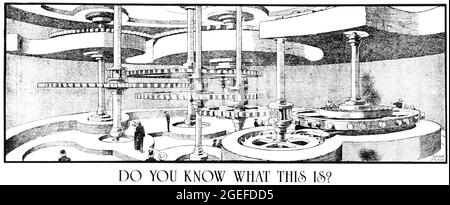 Winsor McCay Cartoon Artwork mit dem Titel Räder und Zahnräder - 1920 - Wissen Sie, was es ist ? Stockfoto