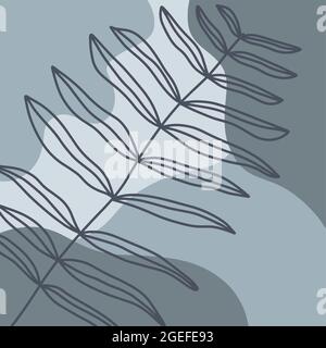 Tropisches Blatt Illustration Minimalismus Konzept Stock Vektor