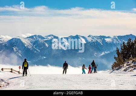 FRANKREICH, PYRENEES-ORIENTALES (66) SKIGEBIET LES ANGLES Stockfoto