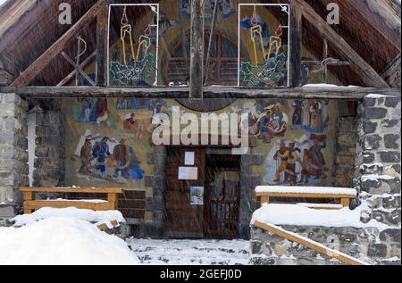 FRANKREICH. ALPES-MARITIMES (06) SKISTATION VALBERG. KIRCHE Stockfoto