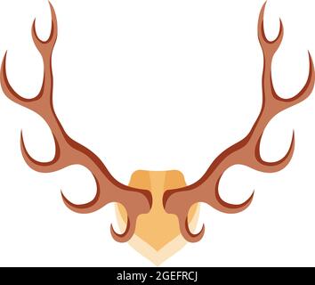 Hirschgeweihe sind eine Jagdtrophäe im Cartoon-Stil Stock Vektor
