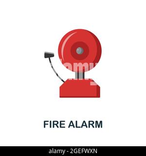 Flach-Symbol für Feueralarm. Farbiger Schild aus der Sicherheitskollektion. Creative Fire Alarm Icon Illustration für Web-Design, Infografiken und mehr Stock Vektor