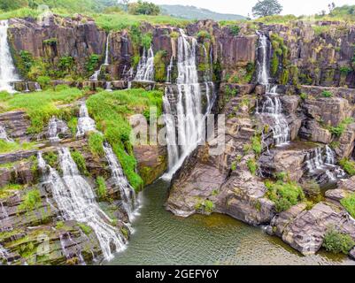 Schöner Pongour Wasserfall Lam Dong Provinz Südvietnam Stockfoto