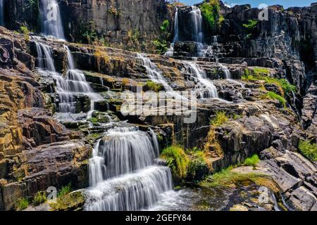 Schöner Pongour Wasserfall Lam Dong Provinz Südvietnam Stockfoto