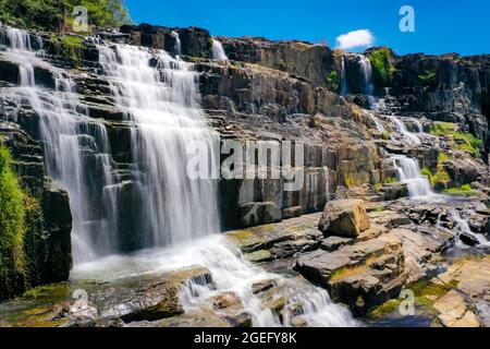 Schöner Pongour Wasserfall Lam Dong Provinz Südvietnam Stockfoto