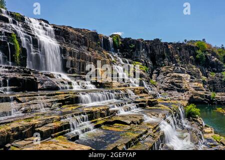 Schöner Pongour Wasserfall Lam Dong Provinz Südvietnam Stockfoto