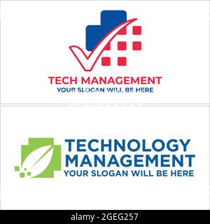 Logo-Design für das Management von Technologieforschung Stock Vektor