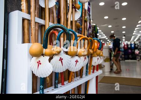 Touristenshop in Santiago de Compostela Stockfoto