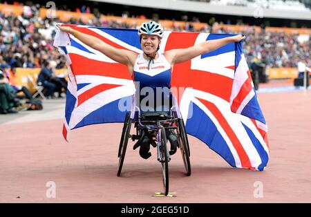 Aktenfoto vom 26-07-2015 von Hannah Cockcroft. Ausgabedatum: Freitag, 20. August 2021. Stockfoto