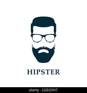 Modischer Silhouette Hipster. Hipster-Avatar. Vektorgrafik. Stock Vektor