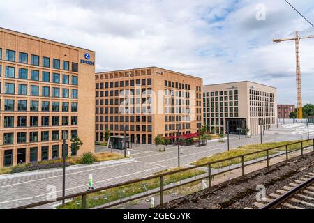 Versicherungsgebäude Zürich, Neubau des Hotels Mote-One auf der Kölner Messe in Köln-Deutz, NRW, Deutschland, Stockfoto