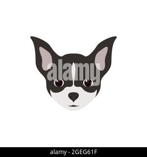 Porträt des Chihuahua Puppy. Einfacher Hund. Vektorgrafik. Stock Vektor