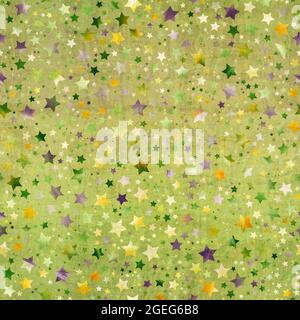 Nahtloses Muster aus Sternmotiv in aufwändigen Farben und Textur Stockfoto