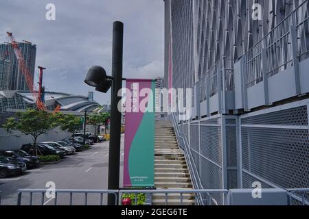 West Kowloon, Hong Kong, China - 15-08-2021: Xiqu Center, ein erstklassiger Veranstaltungsort für chinesische Oper, entworfen von Revery Architecture Stockfoto