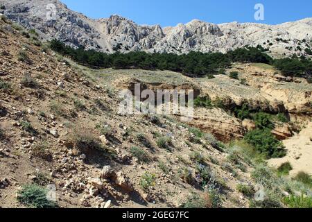 Baska, Insel Krk, phänomenales Zarok - Sandgebiet, Adriaküste, Kroatien Stockfoto