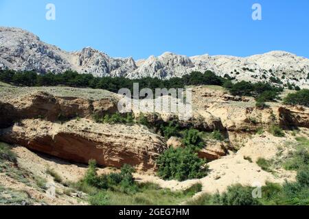 Baska, Insel Krk, phänomenales Zarok - Sandgebiet, Adriaküste, Kroatien Stockfoto