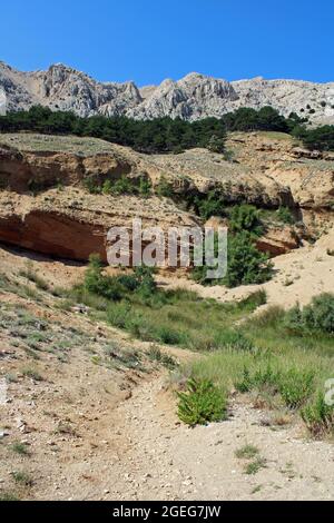 Baska, Insel Krk, phänomenales Zarok - Sandgebiet, Adriaküste, Kroatien Stockfoto