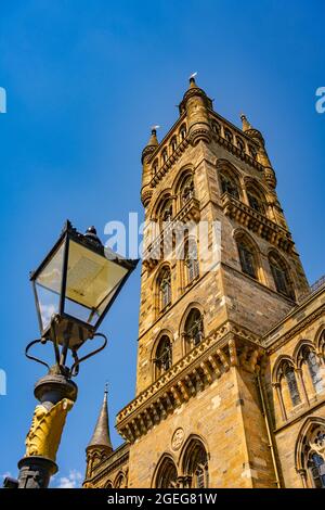 Der Tower der Glasgow University wurde von Sir George Gilbert Scott entworfen Stockfoto