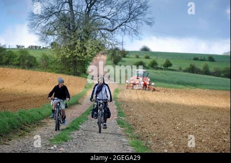 Die Avenue Verte/Greenway, eine gemeinsame, von Europa unterstützte anglo-französische Initiative, um eine weitgehend verkehrsfreie Route zwischen Paris und London für cy zu entwickeln Stockfoto