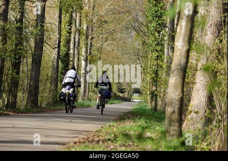 Die Avenue Verte/Greenway, eine gemeinsame, von Europa unterstützte anglo-französische Initiative, um eine weitgehend verkehrsfreie Route zwischen Paris und London für cy zu entwickeln Stockfoto