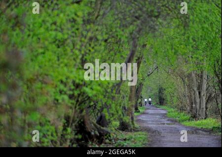 Vereinigtes Königreich: Der London Paris Greenway, eine gemeinsame, von Europa unterstützte anglo-französische Initiative, um eine weitgehend verkehrsfreie Strecke zwischen Paris A zu entwickeln Stockfoto