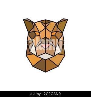 Jaguar Head Logo-Vorlage für Unternehmen. Abstrakter Kopf. Farbenfroher polygonaler Stil. Vektorgrafik. Stock Vektor