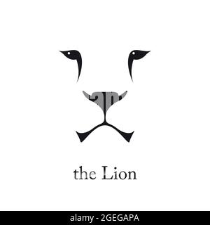 Vektorbild eines Löwenkopfes auf weißem Hintergrund. Wildkatze. Stock Vektor