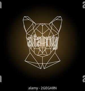 Puma-Kopfporträt. Polygonaler Stil. Vektorgrafik. Stock Vektor