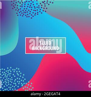 Flüssige Farben Formen sich auf Blau. Moderner Hintergrund mit trendigem Design. Vektorgrafik. Stock Vektor